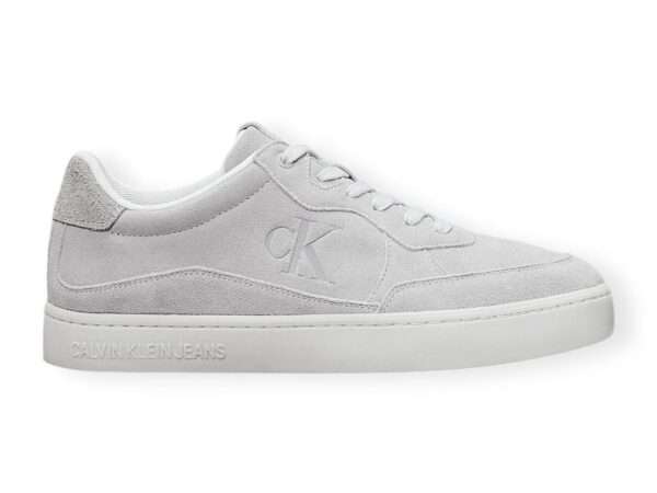calvin klein sneaker uomo ym0ym010940iv classic cupsole iconic snk formal grey-oyster mushroom