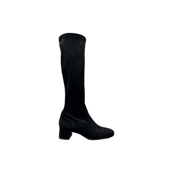 lorenzo mari stivale tacco 5 donna vanessa01 alcantara stretch nero