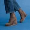 lorenzo mari stivaletto donna nicole 3 alcantara stretch taupe