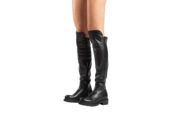 metisse stivale donna ma24 in vitello e nappa elastico nero