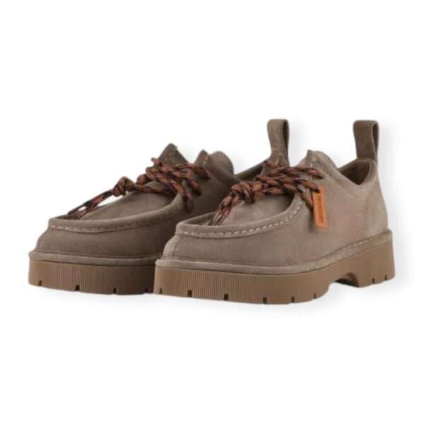 panchic scarpa allacciata donna p99 lace up shoe suede microfiber lining walnut  p99w006 0089d013