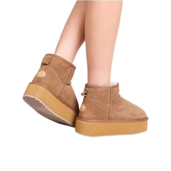 emu australia stivaletto in montone stinger micro flatform w13082 chestnut
