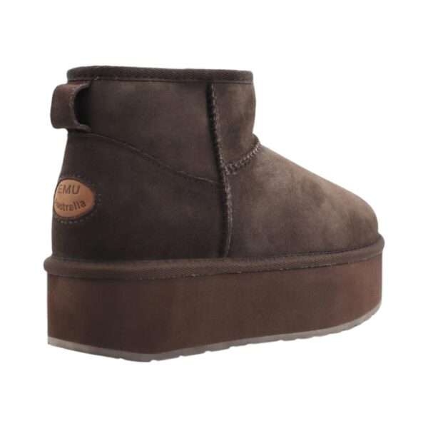 emu australia stivaletto in montone stinger micro flatform w13082 chocolate brown