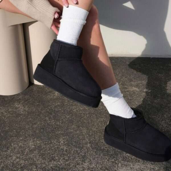 emu australia stivaletto in montone stinger micro flatform w13082 black