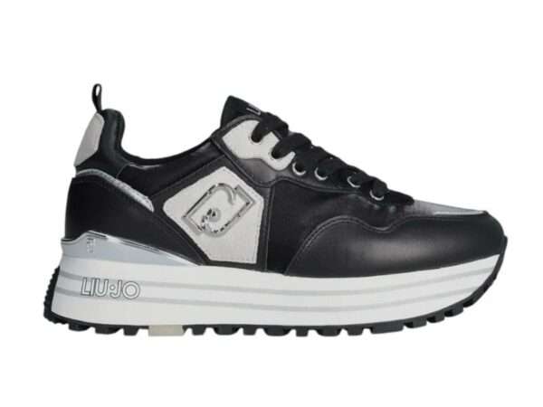 liu jo sneakers donna in pelle e nylon maxi wonder 01 black bk4001px34222222