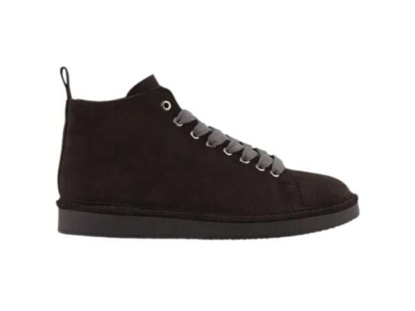panchic polacchino uomo p01 in suede ebano e lacci grigio p01m016-00892170