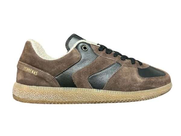verbenas sneakers uomo soro in pelle nero e suede marrone