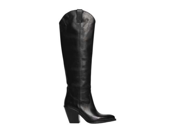 metisse stivale texano alto donna vitello nero xd914f