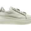 meline sneakers donna 607 acc-lo variante 999 soft bianco laminato argento