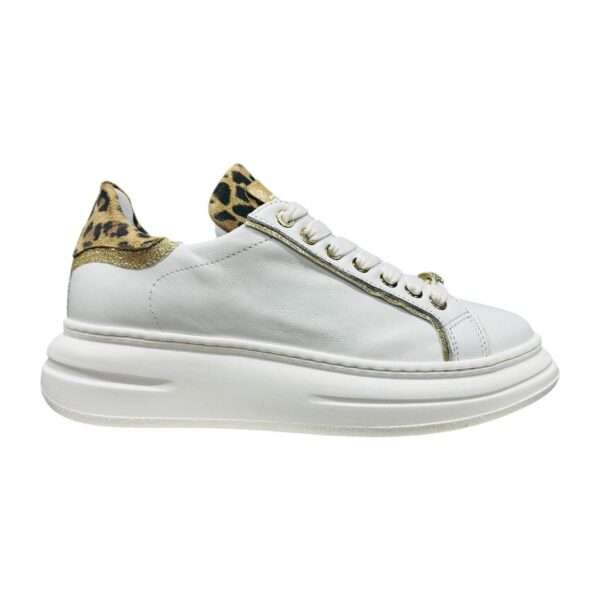 meline sneakers donna 608 acc-bi variante 882 soft bianco acid leopard bi20