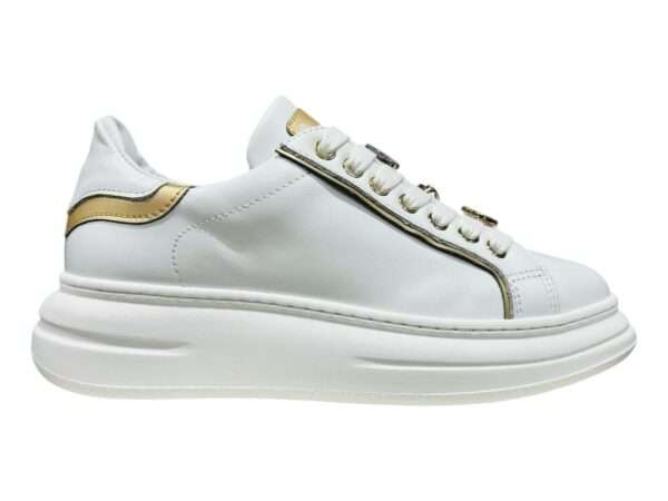 meline sneakers donna 608 acc-bi variante 996 soft bianco laminato platino bi22