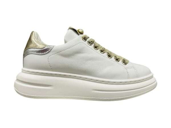 meline sneakers donna 663 bi variante 674 soft bianco laminato bi23