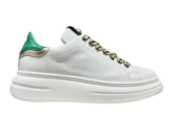 meline sneakers donna 663 bi variante 676 soft bianco royal smeraldo bi19