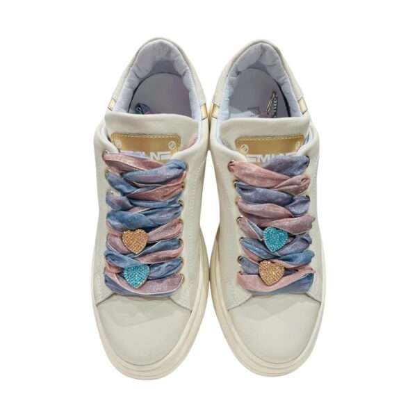 meline sneakers donna lacci multicolor e charms cuori 662 or-bi