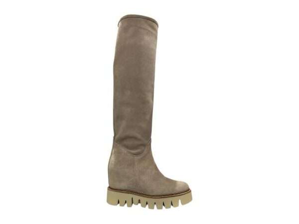 chiara luciani stivale donna zeppa interna velour tortora 2045
