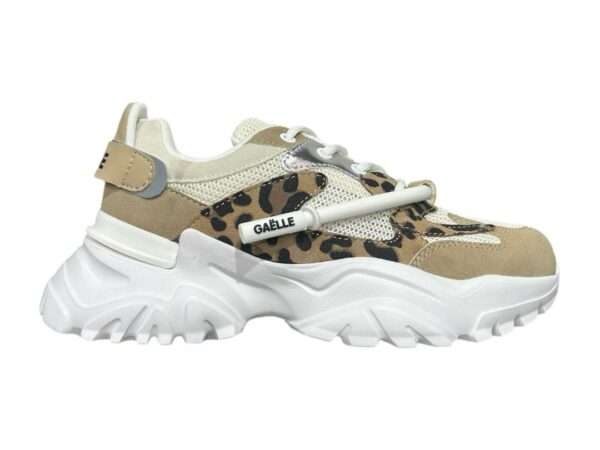 gaelle sneakers donna gacaw01337 bianco animalier beige