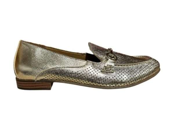 step mocassino donna  traforato metalizzato gold 258250 alba