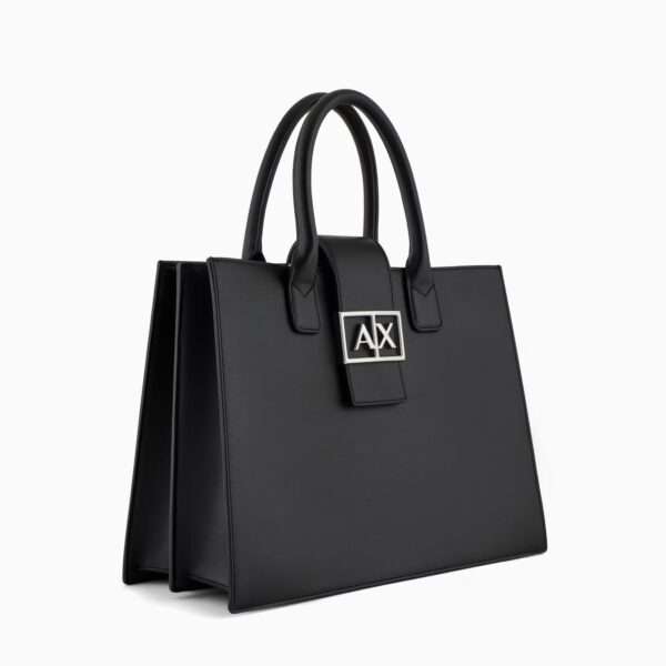 armani exchange borsa donna a mano a trapezio asv nero xw000305af12039uc001