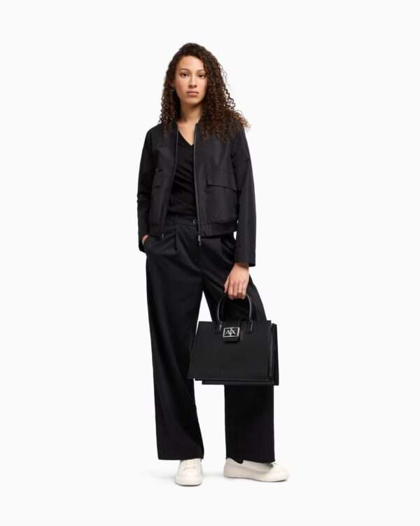 armani exchange borsa donna a mano a trapezio asv nero xw000305af12039uc001