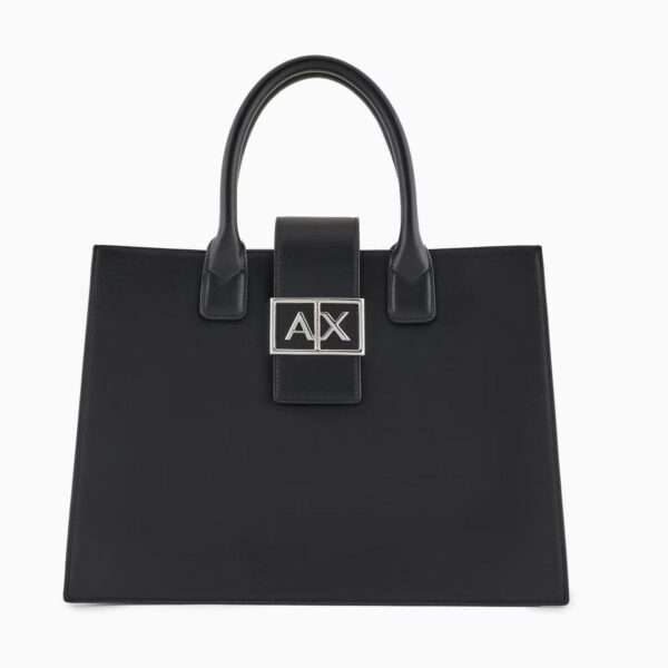 armani exchange borsa donna a mano a trapezio asv nero xw000305af12039uc001
