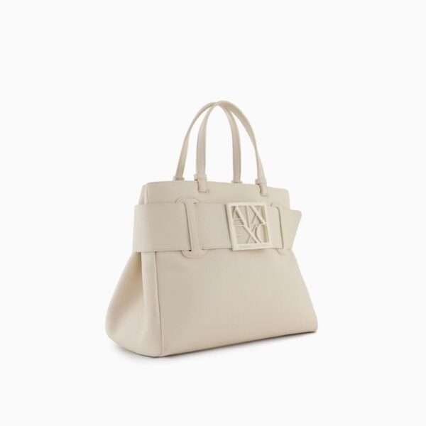 armani exchange borsa donna a mano con dettaglio logo asv bianco xw000285af11902u1074