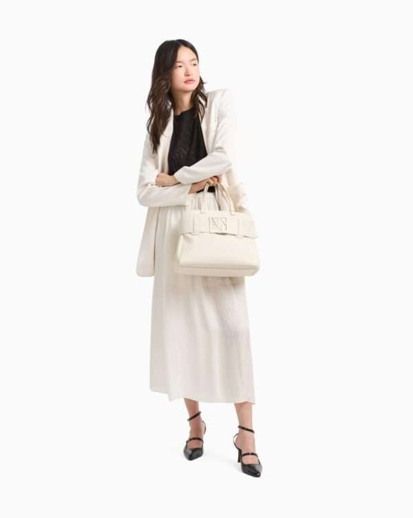 armani exchange borsa donna a mano con dettaglio logo asv bianco xw000285af11902u1074