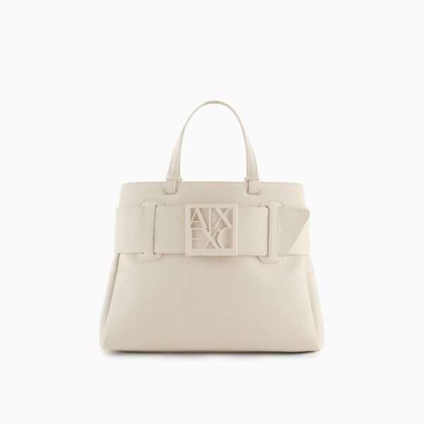 armani exchange borsa donna a mano con dettaglio logo asv bianco xw000285af11902u1074