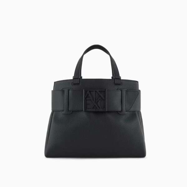 armani exchange borsa donna a mano con dettaglio logo asv nero xw000285af11902uc001