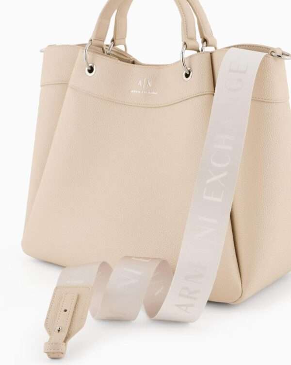 armani exchange borsa donna  a mano grande con tracolla degradè beige 942910cc783u1092