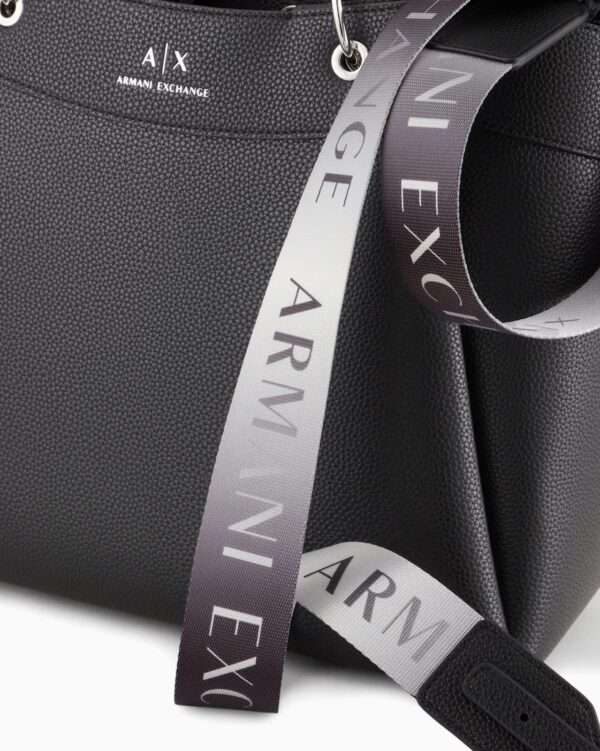 armani exchange borsa donna  a mano grande con tracolla degradè nero 942910cc78300020