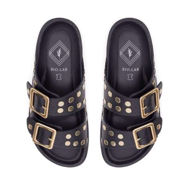 bio.lab project sandalo donna bottom grace gold line pelle nero