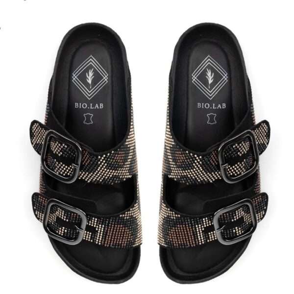 bio.lab project sandalo donna bottom grace studs nero maculato