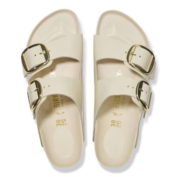 birkenstock sandalo arizona big buckle shine ecru 1026128