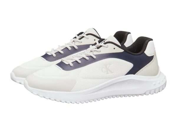 calvin klein sneaker uomo eva runner low mesh mix white navy ym0ym01185 0ld