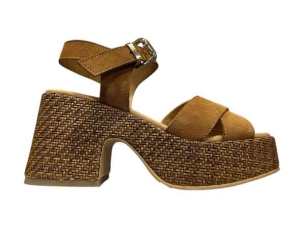 chiara luciani sandalo donna velour cuoio tacco 90 de25-101