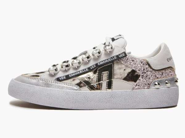 emanuelle vee sneakers donna strass pelle laminata multi zebra 451p-300-12-p005cb muz