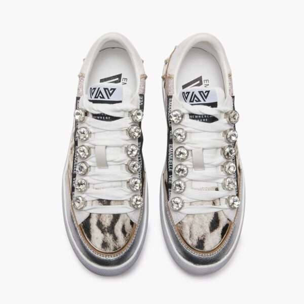 emanuelle vee sneakers donna strass pelle laminata multi zebra 451p-300-12-p005cb muz