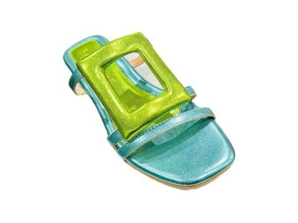 le chicche ciabatta donna flat 25702 blu-green