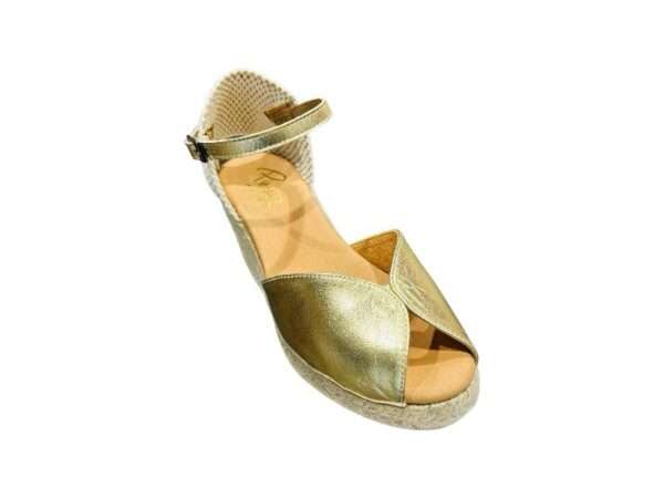 pinaz espadrillas donna zeppa corda 116-5t laminato platino