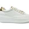 step sneaker donna nappa white gold 256007 giuditta
