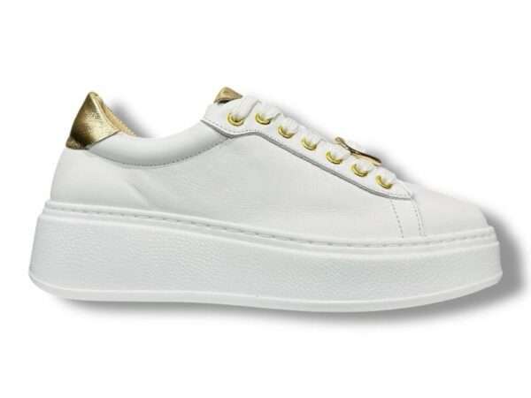 step sneaker donna nappa white gold 256007 giuditta