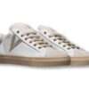v2 brand sneaker uomo olympic pelle bianco con inserto scamosciato sabbia