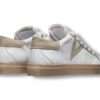 v2 brand sneaker uomo olympic pelle bianco con inserto scamosciato sabbia
