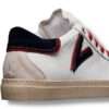 v2 brand sneaker uomo olympic v pelle bianco con inserto bicolor blu e rosso sbibotvvbl