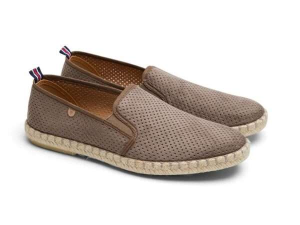 verbenas scarpa espadrillas uomo scamosciato traforato tom hole micro taupe