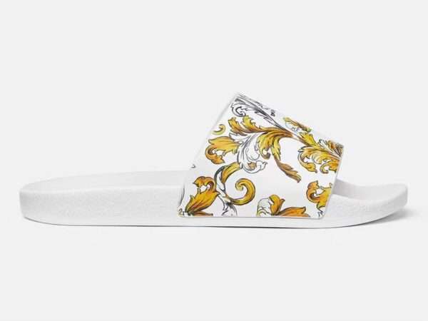 versace jeans couture ciabatta donna bianco logo baroque 78va3sq3 zs365 g03