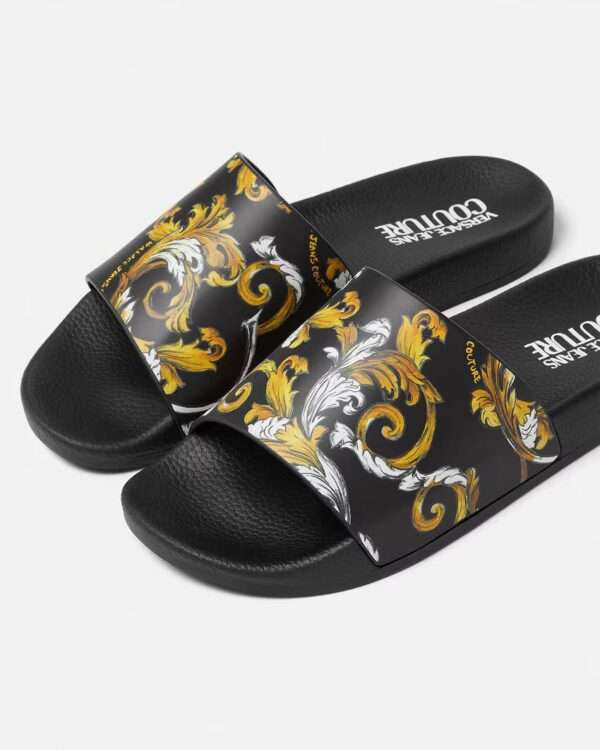 versace jeans couture ciabatta donna nero logo baroque 78va3sq3 zs365 g89