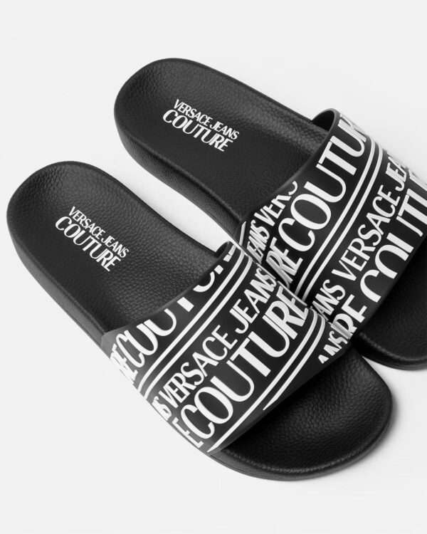 versace jeans couture ciabatta uomo nero logo 78ya3sq1 71352 899
