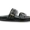 ekp sandalo donna 2 fasce pelle nero con miniborchie 3935k fusby