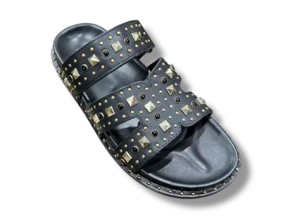 ekp sandalo donna fasce pelle con borchie miste 3937k fusby